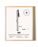 Ardmore Downtown Executive Airport framed wall art in white frame