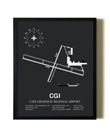 Unframed Cape Girardeau Regional Airport map print poster