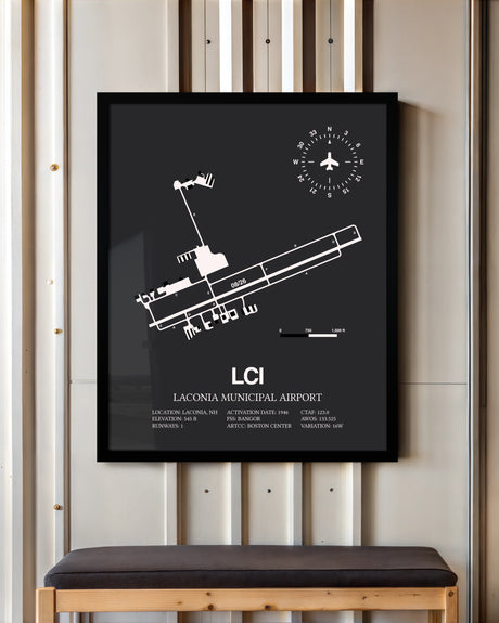 Frame color options for Laconia Municipal Airport Wall Art