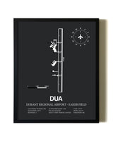 Unframed Durant Regional Airport-Eaker Field map print poster