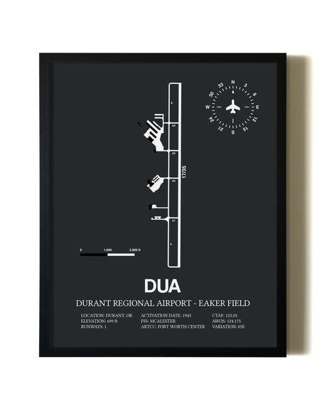 Unframed Durant Regional Airport-Eaker Field map print poster