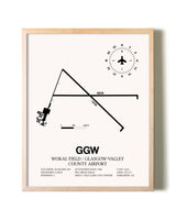 Wokal Field / Glasgow-Valley County Airport framed wall art in white frame