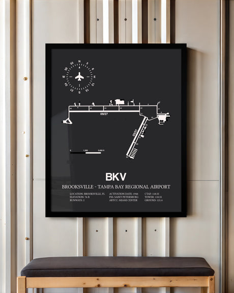 Frame color options for Brooksville-Tampa Bay Regional Airport Wall Art