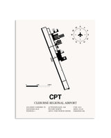 Gray Cleburne Regional Airport framed poster displayed in an airplane hangar