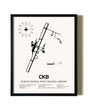 Framed North Central West Virginia Airport wall art poster in black frame