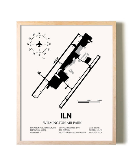 Wilmington Air Park framed wall art in white frame