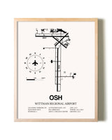 Wittman Regional Airport framed wall art in white frame