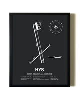 Unframed Hays Regional Airport map print poster