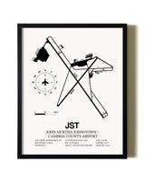 Framed John Murtha Johnstown / Cambria County Airport wall art poster in black frame