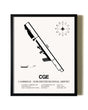 Framed Cambridge-Dorchester Regional Airport wall art poster in black frame