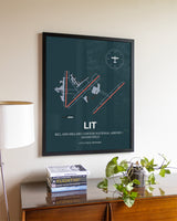 Framed Bill and Hillary Clinton National Airport/Adams Field layout wall art poster