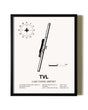 Framed Lake Tahoe Airport wall art poster in black frame