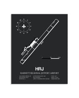 Gray Framed Harnett Regional Jetport Airport layout wall art poster
