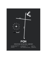 Gray Framed Pipestone Municipal Airport layout wall art poster