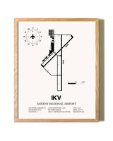 Ankeny Regional Airport framed print in natural wood frame