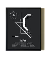 Unframed Malden Regional Airport map print poster