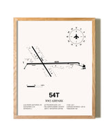 RWJ Airpark framed print in natural wood frame