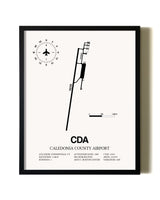 Framed Caledonia County Airport wall art poster in black frame