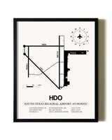Framed South Texas Regional Airport At Hondo wall art poster in black frame
