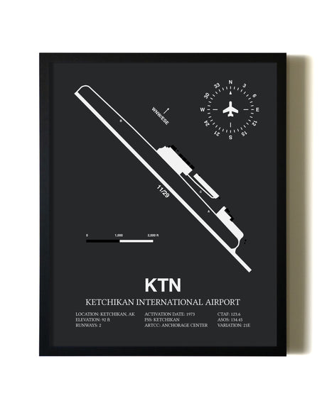 Unframed Ketchikan International Airport map print poster