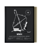 Unframed Grant County International Airport map print poster