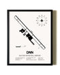 Framed Dalton Municipal Airport wall art poster in black frame