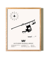 South Jersey Regional Airport framed print in natural wood frame