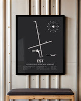 Frame color options for Estherville Municipal Airport Wall Art