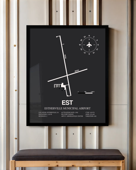 Frame color options for Estherville Municipal Airport Wall Art