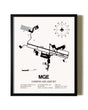 Framed Dobbins ARB Airport wall art poster in black frame