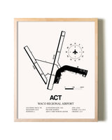 Waco Regional Airport framed wall art in white frame