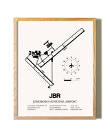 Jonesboro Municipal Airport framed print in natural wood frame
