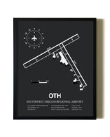 Unframed Southwest Oregon Regional Airport map print poster