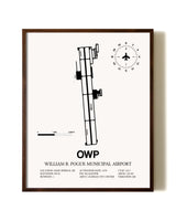 William R. Pogue Municipal Airport aviation print in walnut frame