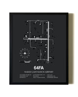 Unframed Naked Lady Ranch Airport map print poster