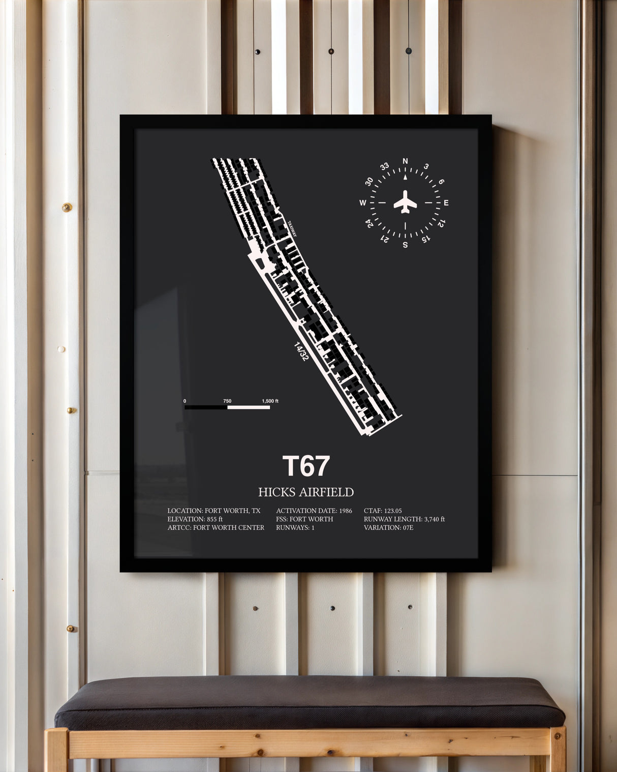Frame color options for Hicks Airfield Wall Art
