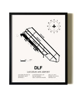Framed Laughlin AFB Airport wall art poster in black frame