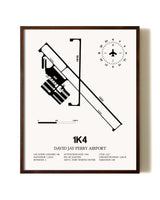 David Jay Perry Airport aviation print in walnut frame