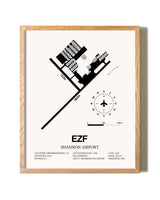 Shannon Airport framed print in natural wood frame