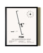 Framed Fort Madison Municipal Airport wall art poster in black frame