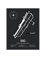 Gray Framed Shaw Air Force Base layout wall art poster