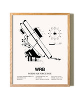 Robins Air Force Base framed print in natural wood frame