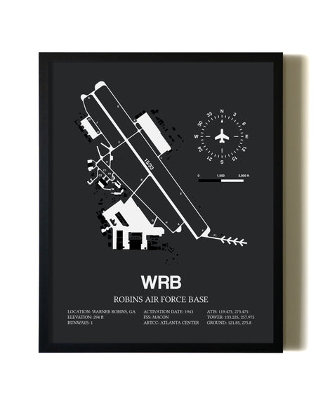 Unframed Robins Air Force Base map print poster