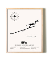 Silver Bay Municipal Airport framed wall art in white frame