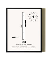 Framed Nephi Municipal Airport wall art poster in black frame
