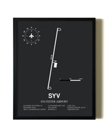 Unframed Sylvester Airport map print poster