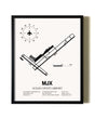 Framed Ocean County Airport wall art poster in black frame