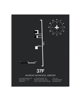 Gray Framed Munday Municipal Airport layout wall art poster