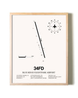 Blue Ridge Flightpark Airport framed wall art in white frame