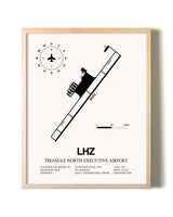 Triangle North Executive Airport framed wall art in white frame